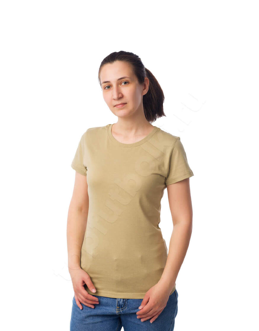 Песочная женская футболка оптом